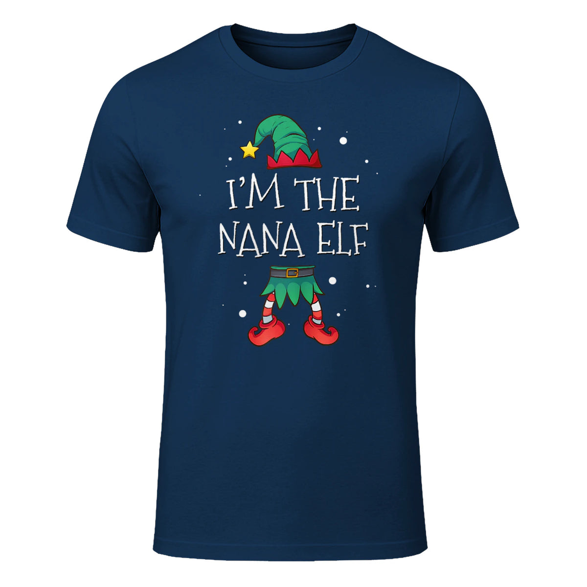 I'm The Nana Elf Shirt Matching Family Outfits Christmas in Navy - front view