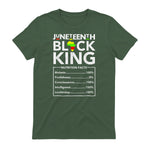 Juneteenth Black King Nutritional Facts Melanin Men Father in Military Green - back view