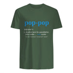 Pop Pop Gifts Grandpa Fathers Day in Military Green - back view