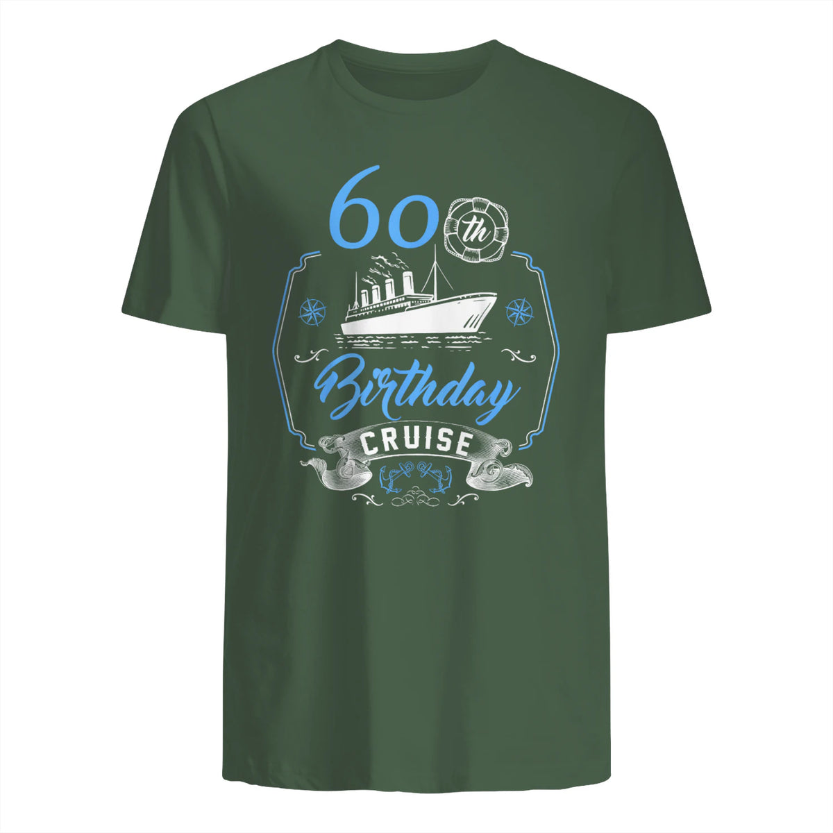 60 ans B-Day Funny 60th Birthday Cruise Group Friends in Military Green - back view