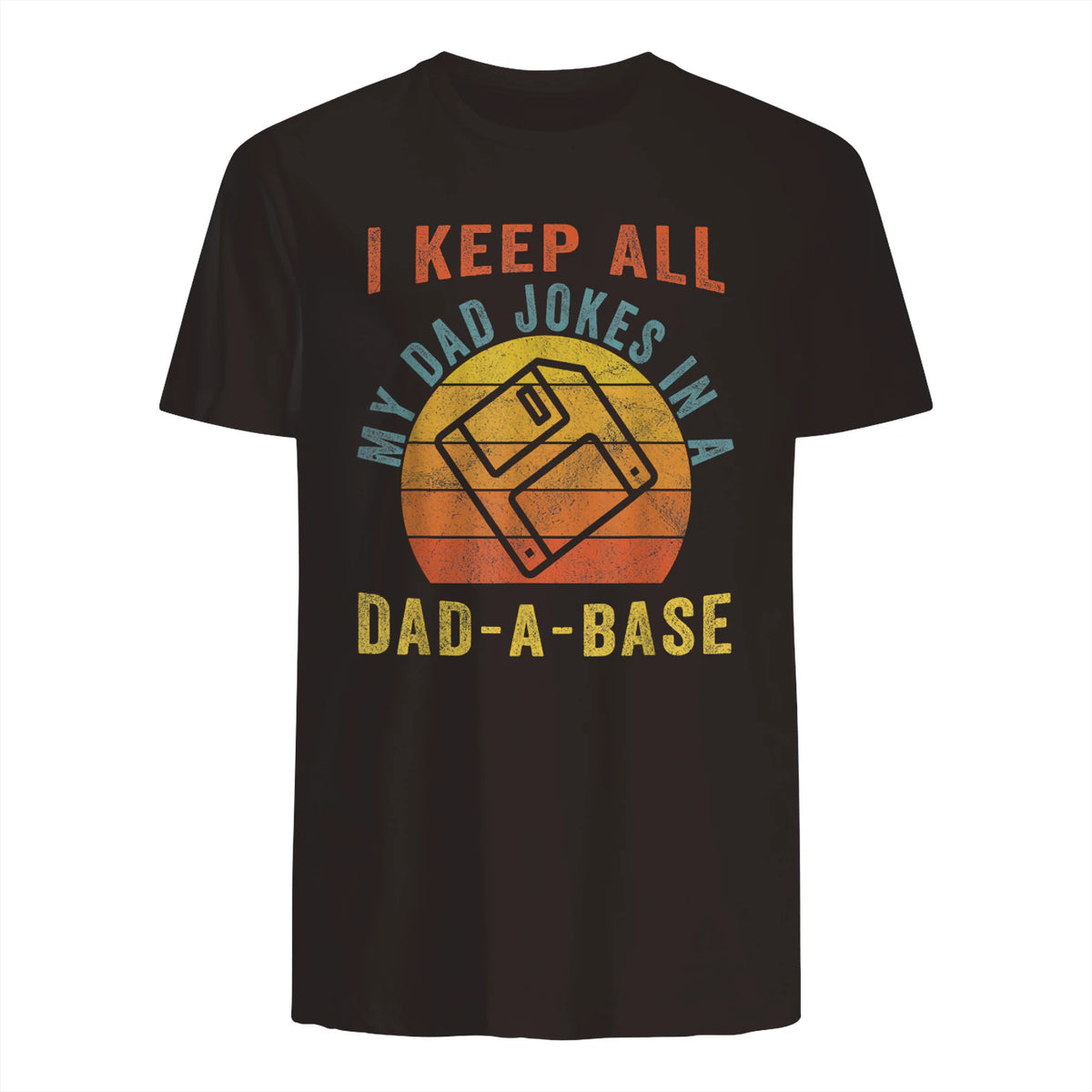 I Keep All My Dad Jokes In A Dad-A-Base Vintage Father Dad in Dark Chocolate - back view