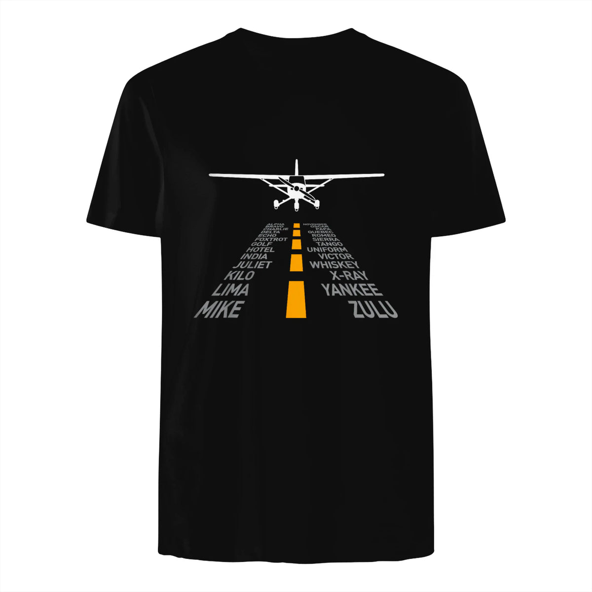 Avion RC Pilot Aéroport Piste Phonetic Alphabet Petit Avion in Black - back view