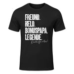 Bonuspapa Bester Stiefpapa Stiefvater Bonus Papa T-Shirt in Black - front view