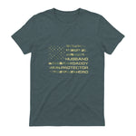 Husband Daddy Protector Hero Fathers Day Camo American Flag in Dark Heather - back view