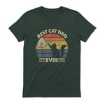 Best Cat Dad Ever T-Shirt in Forest Green - back view