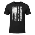 Step Dad Best Bonus Dad Ever For Stepdad American Flag in Black - front view