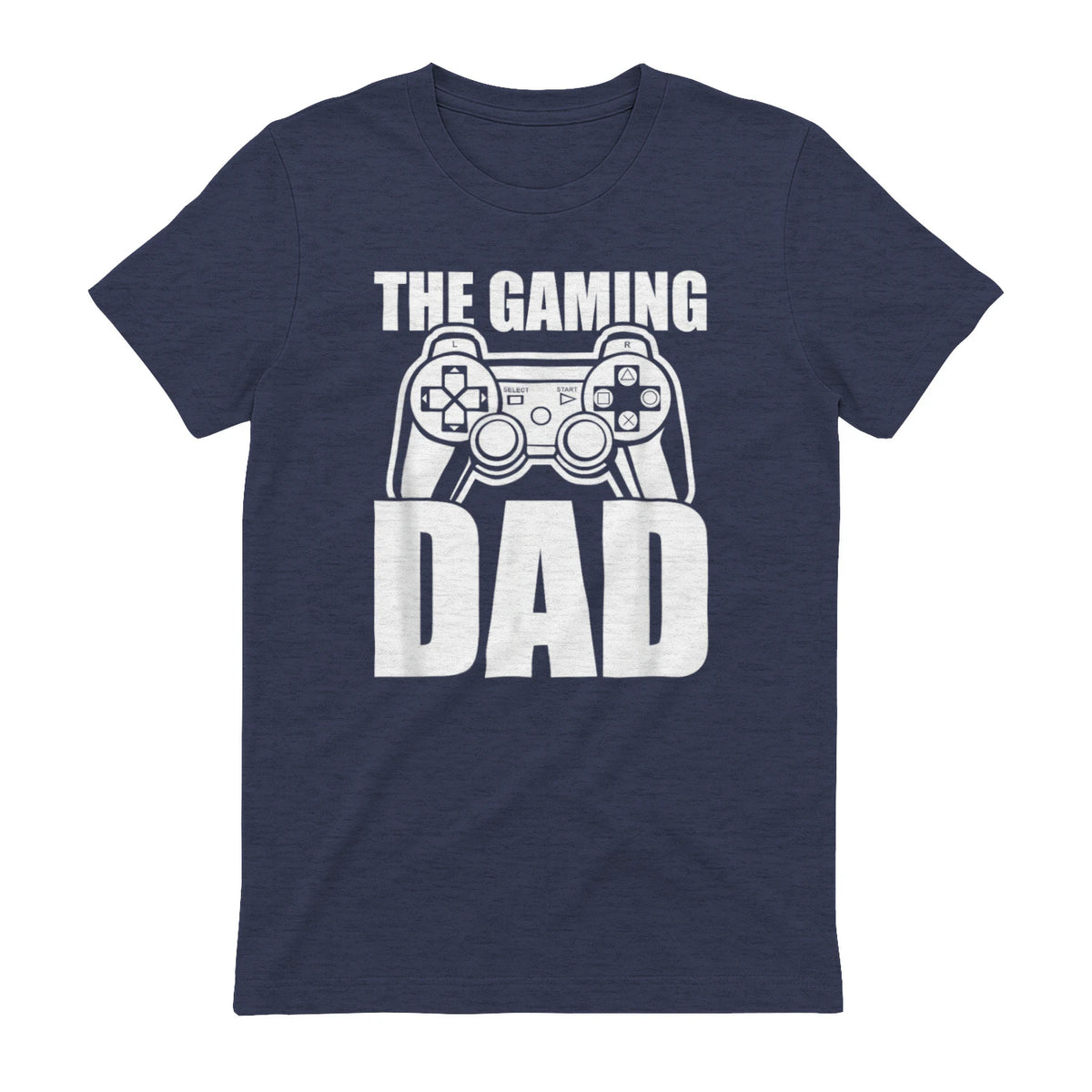 The Gaming Dad Game Controller Spruch Geschenkidee Vatertag T-Shirt in Heather Navy - back view