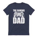 The Gaming Dad Game Controller Spruch Geschenkidee Vatertag T-Shirt in Heather Navy - back view