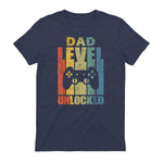 Pregnancy Announcement Dad Level Unlocked Soon to Be Father in Heather Navy - back view