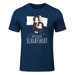Offizielles Schlafshirt Pinguin Schlafanzug Penguin Kurzarm in Navy - front view