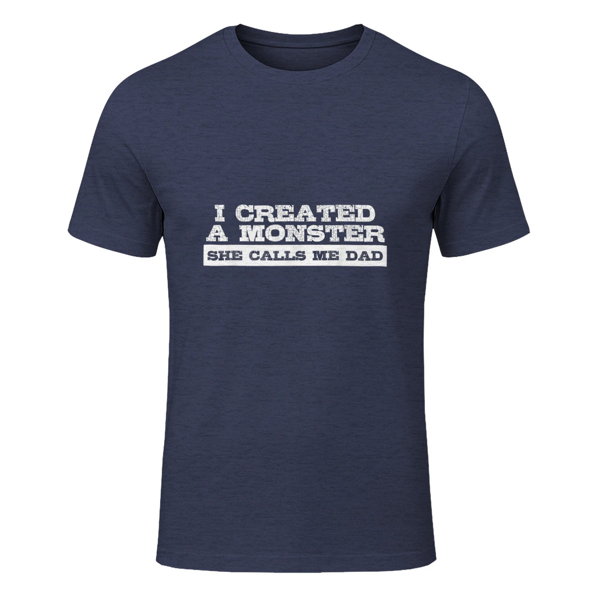 Funny Tshirt Gift for Dad from Daughter First Father's Day in Heather Navy - front view