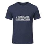 Funny Tshirt Gift for Dad from Daughter First Father's Day in Heather Navy - front view