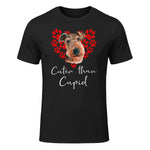 AIREDALE TERRIER Cuter Than Cupid Disant Saint Valentin in Black - front view