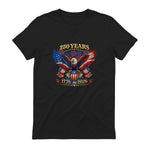American Independence Day Anniversary T-Shirt in Black - back view