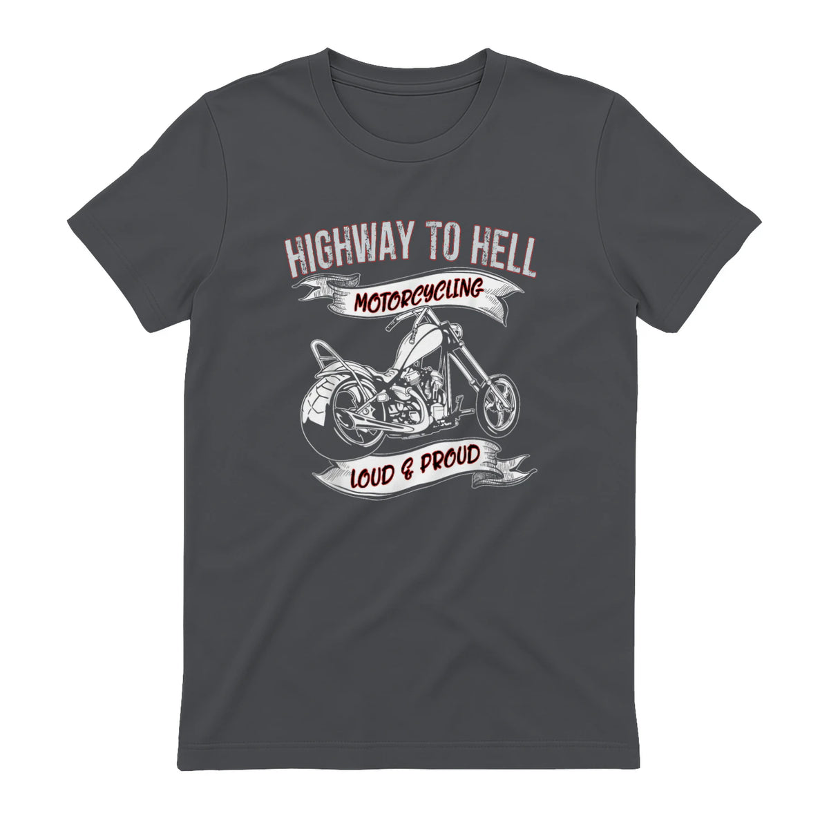 Highway to Hell Motorradfahrer Biker Motorrad Männer in Charcoal - back view