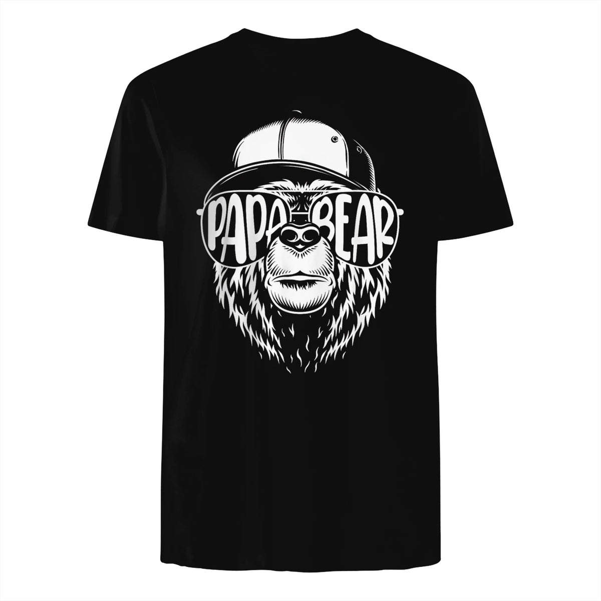 Grandfather Grandpa Son Daughter Children Gift Vatertag Schwarz Small Classic Fit Cartoon Bär Family Män in Black - back view