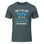 Funny Grandpa Papa Partner in Crime Dad in Dark Heather - front view