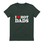 I Love I Heart Hot Dads Shirt in Forest Green - back view