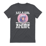 Manga & Anime Outfits for Women & Girls Anime Girl Merch Otaku Gift Just A Girl Who Loves Anime in Charcoal - back view
