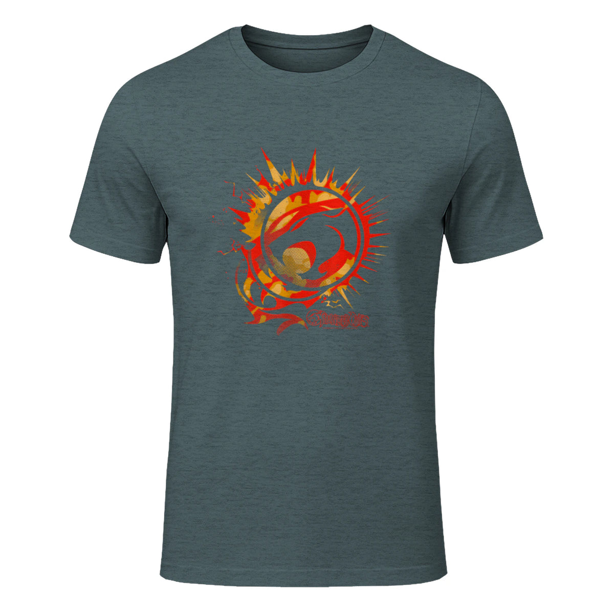 Thundercats Flare Circle Logo T-Shirt in Dark Heather - front view