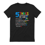 Autistic Son Support Autism Awareness T-Shirt in Black - back view