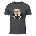 Cadeaux pour les amoureux des chiens Golden in Pocket in Charcoal - front view