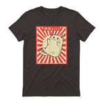 Vintage Japanese Cat Kawaii Cat Lover Meowing Tshirt in Dark Chocolate - back view