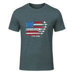 American Fourth of July Anniversary T-Shirt in Dark Heather - front view