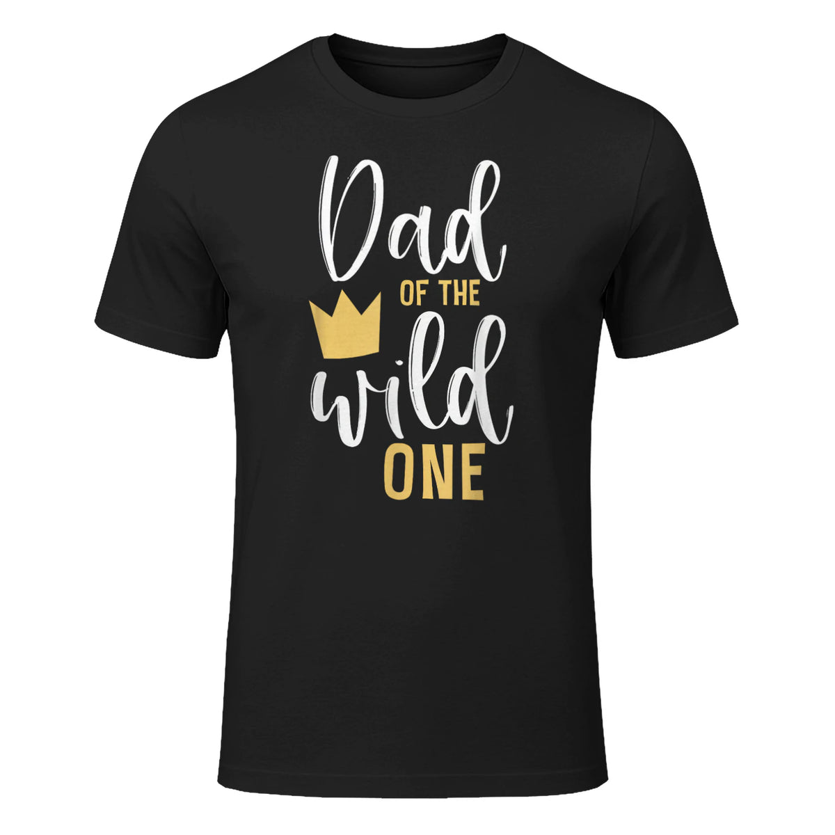 Dad of the Wild One First Birthday Daddy T-Shirt in Black - front view