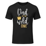 Dad of the Wild One First Birthday Daddy T-Shirt in Black - front view
