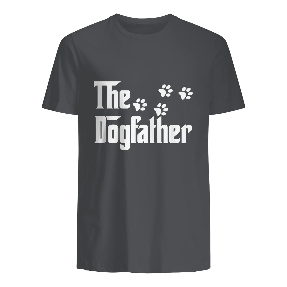 The Dogfather T-Shirt Dad Fathers Day Gift Dog Lover in Charcoal - back view