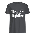 The Dogfather T-Shirt Dad Fathers Day Gift Dog Lover in Charcoal - back view