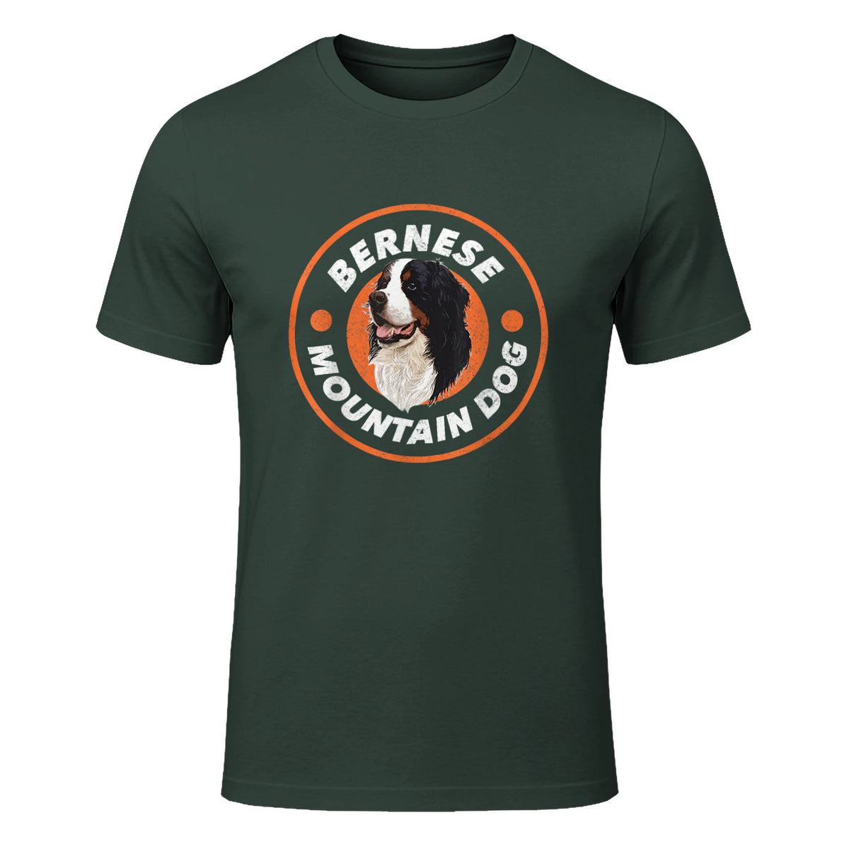 Bouvier bernois Love - Rétro amoureux des chiens in Forest Green - front view