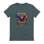 American Independence Day Anniversary T-Shirt in Dark Heather - back view