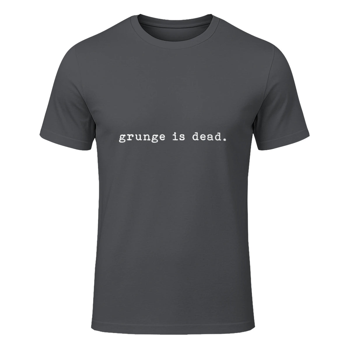 Chemises de soirée rock des années 90 Grunge Is Dead Novelty Saying Funny in Charcoal - front view