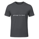 Chemises de soirée rock des années 90 Grunge Is Dead Novelty Saying Funny in Charcoal - front view