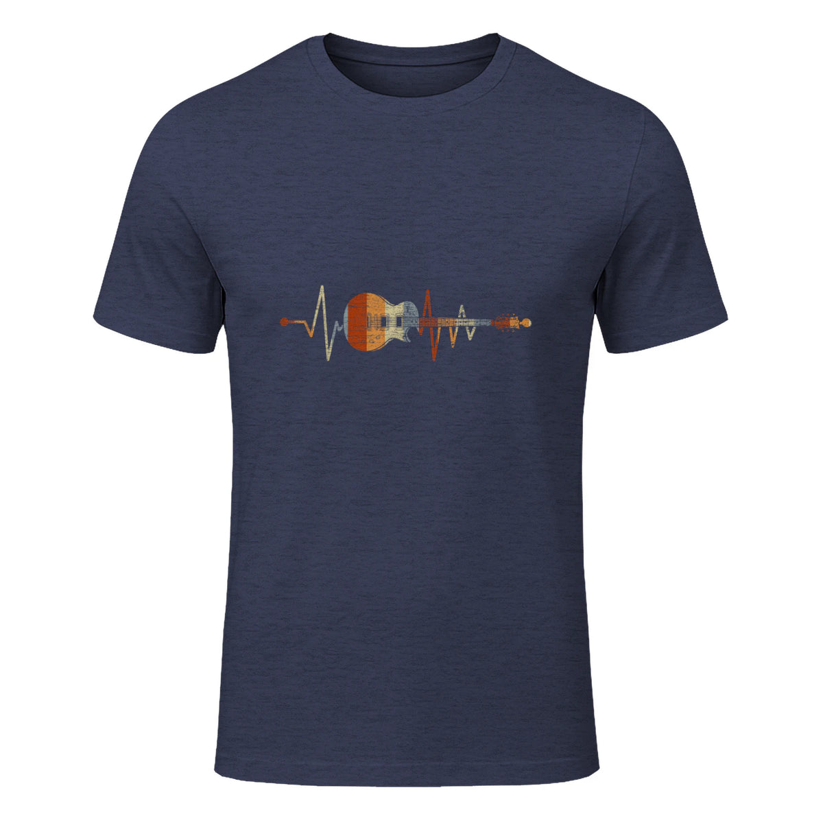 Music Guitarist Heartbeat Guitar in Heather Navy - front view