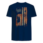 Lamb of God Pure American Metal Flag T-Shirt in Navy - back view