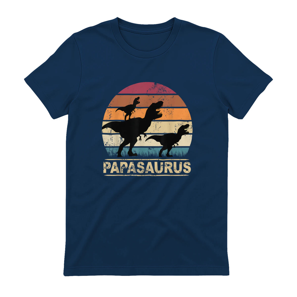 Papasaurus Dinosaurier Papa Tyrannosaurus Dino Doppelpack in Navy - back view