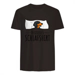 Offizielles Schlafshirt Schlafanzug Dackel Hund Geschenkidee in Dark Chocolate - back view