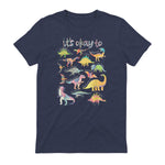 Autism Awareness It's Okay to Be Different Funny Dinosaur in Heather Navy - back view
