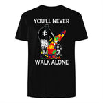 Autism Dad You'll Never Walk Alone T-Shirt in Black - back view