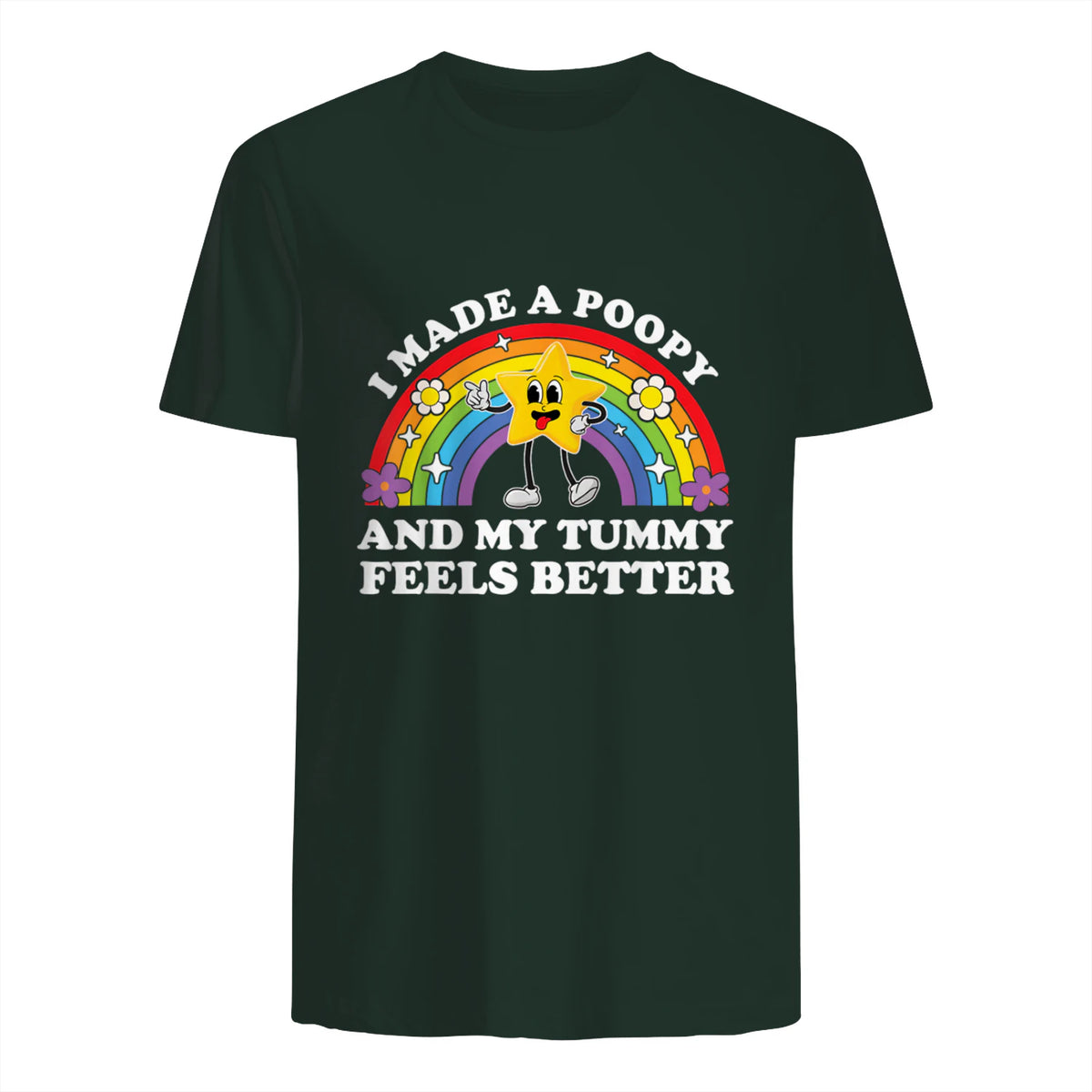 I Made A Poopy Funny Inappropriate Vacation Swap Adult T-Shirt in Forest Green - back view