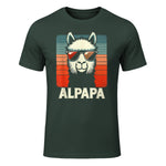 Bester Papa Alpapa Alpaka Frischgebackener Papa Vatertag T-Shirt in Forest Green - front view