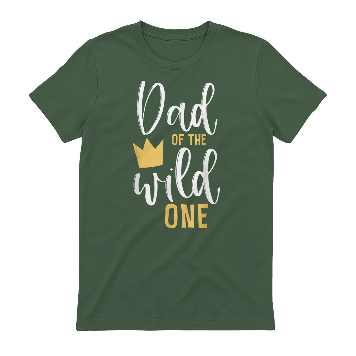 Dad of the Wild One First Birthday Daddy T-Shirt in Military Green - back view