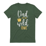 Dad of the Wild One First Birthday Daddy T-Shirt in Military Green - back view