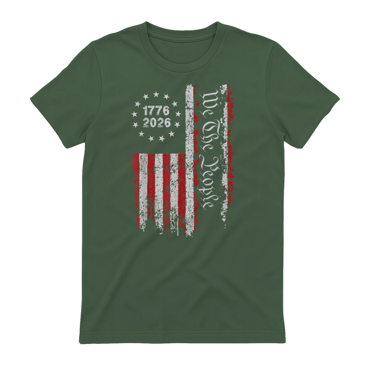 Independence Day Freedom T-Shirt in Military Green - back view