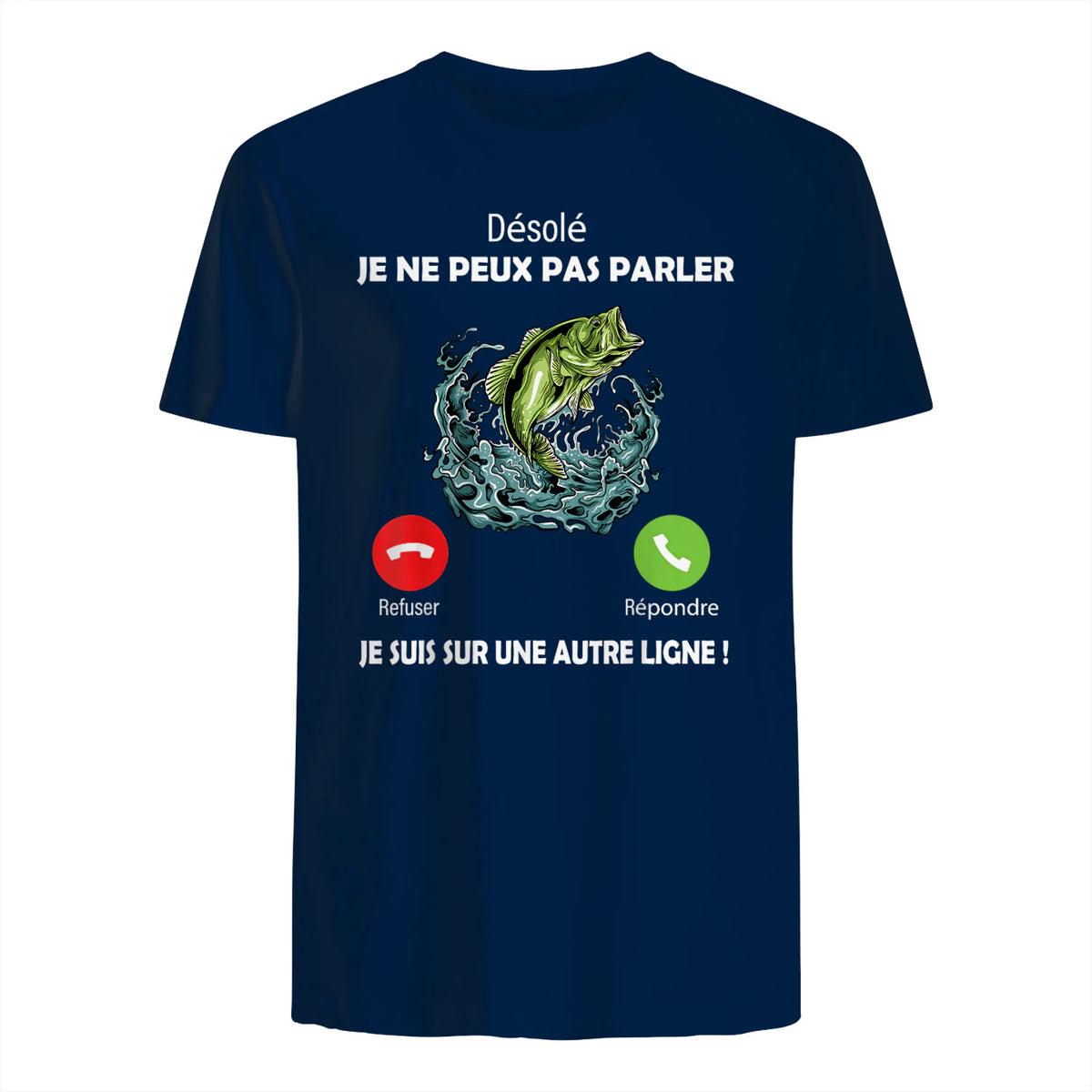 Désolé, Je suis sur Une Autre Ligne Pêche pour Pêcheurs Papa in Navy - back view