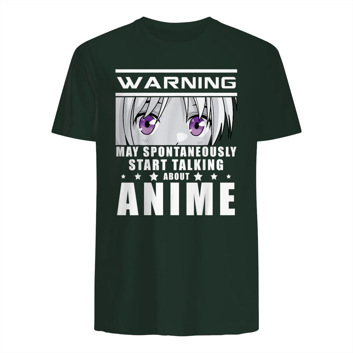Warning May Spontaneously Start Talking About Anime in Forest Green - back view
