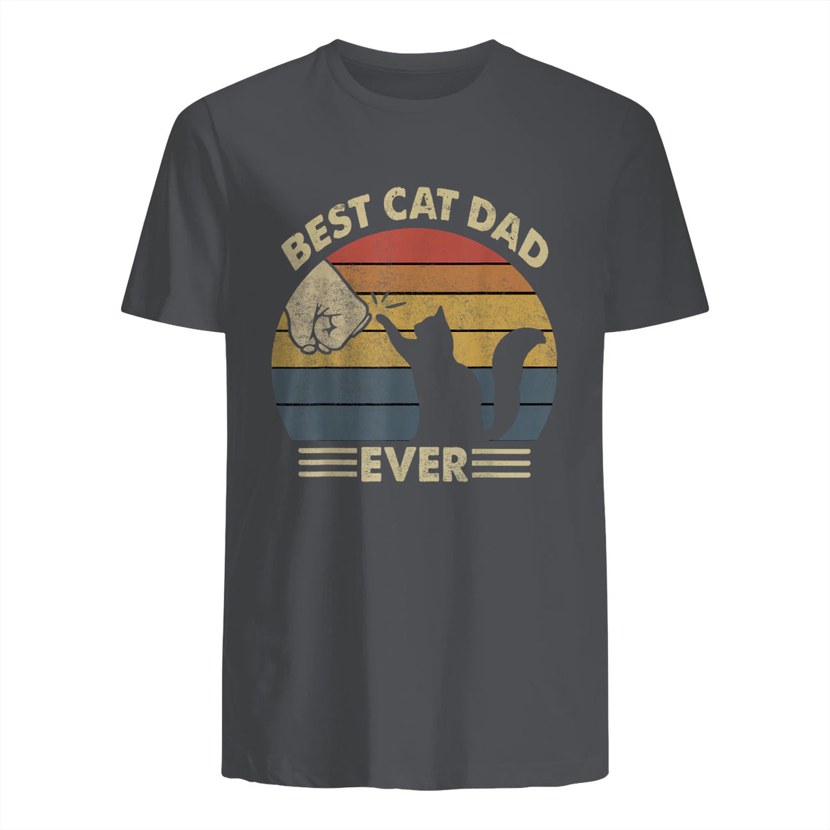 Best Cat Dad Ever T-Shirt in Charcoal - back view